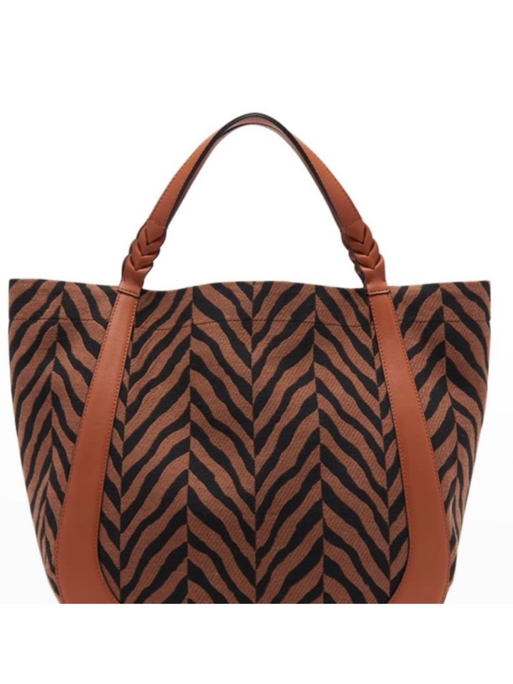 Ulla Johnson Albers Tiger Canvas Tote Bag
New With Tags